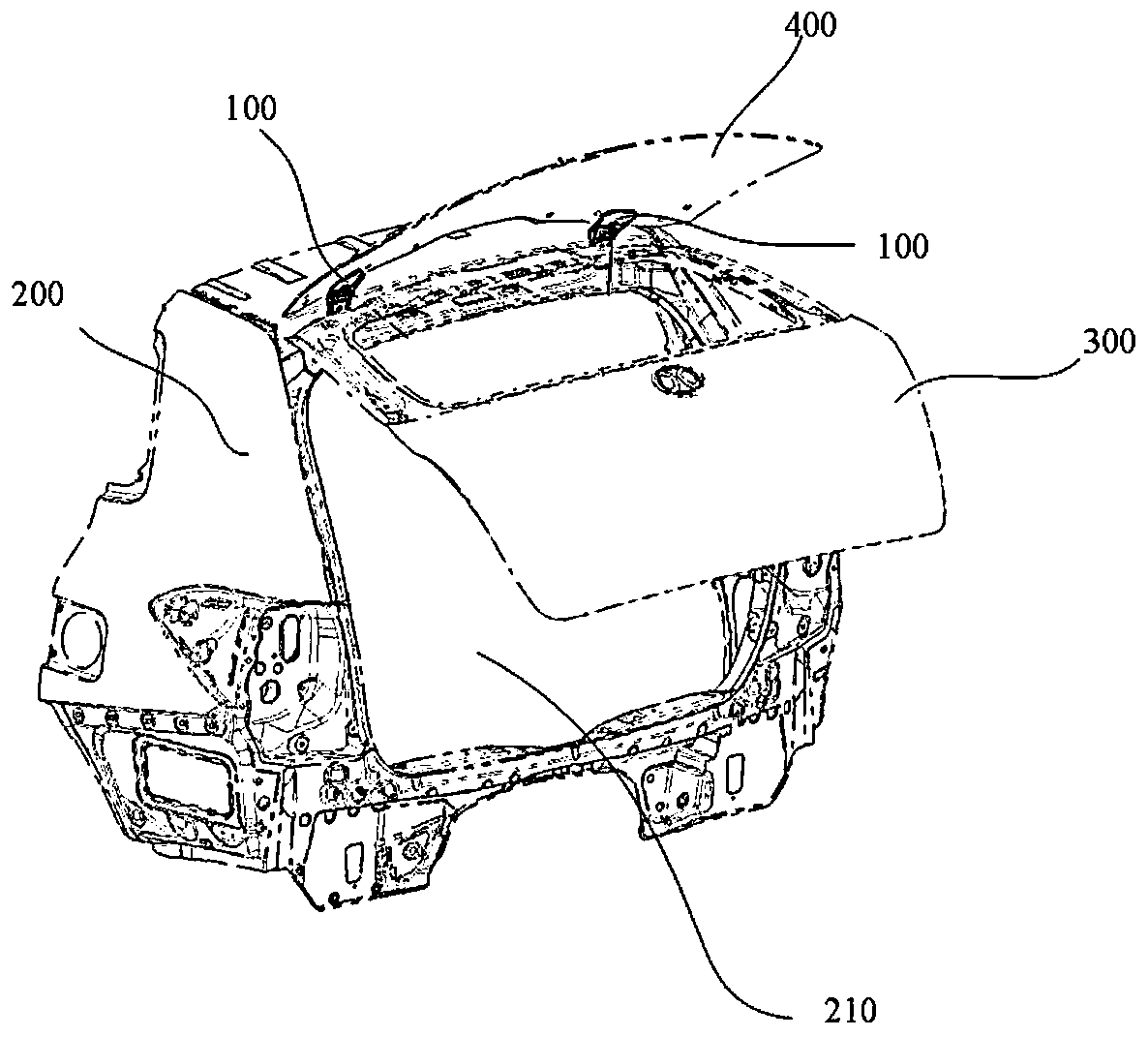 Hinge and vehicle with hinges