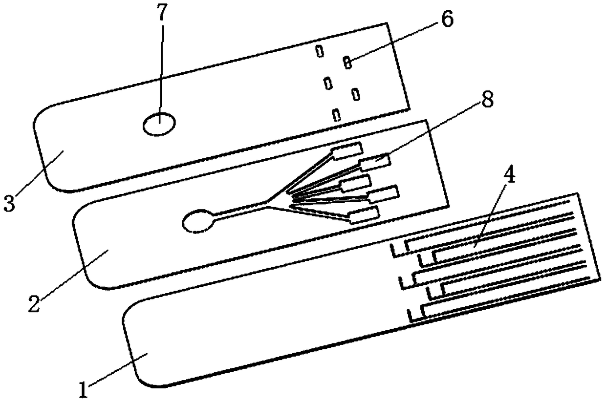 Multi-channel quick detection micro-fluid detecting chip