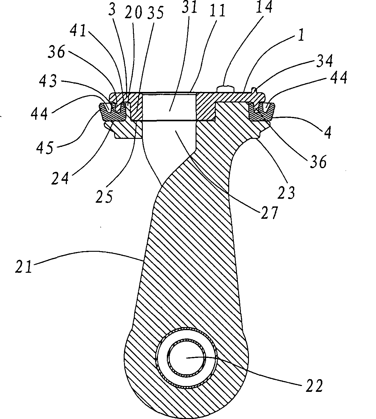 Piston body structure of air compressor