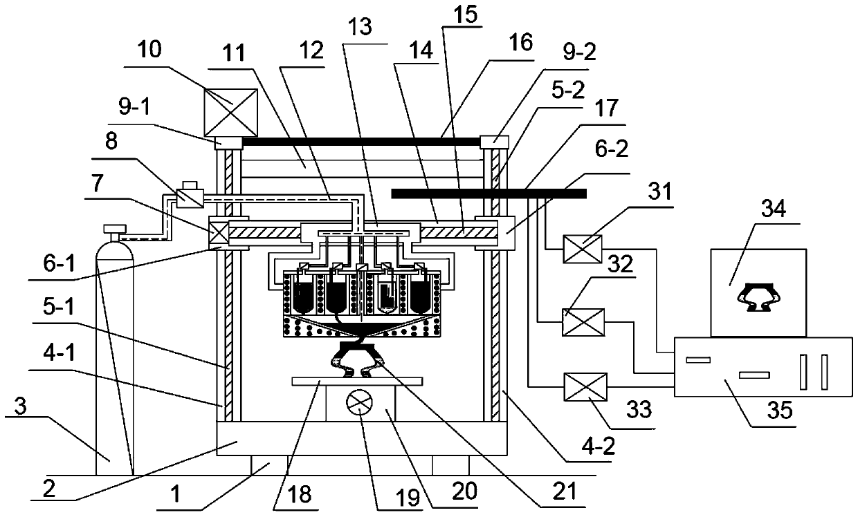 A printing and forming device and method for a colorful hollow glass structure