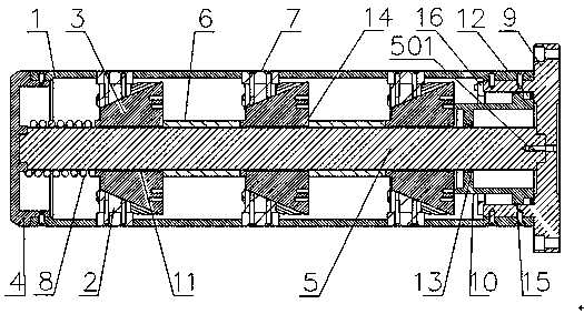 Mechanical air pressure expanding shaft used for winding and unwinding system on papermaking and printing packaging equipment