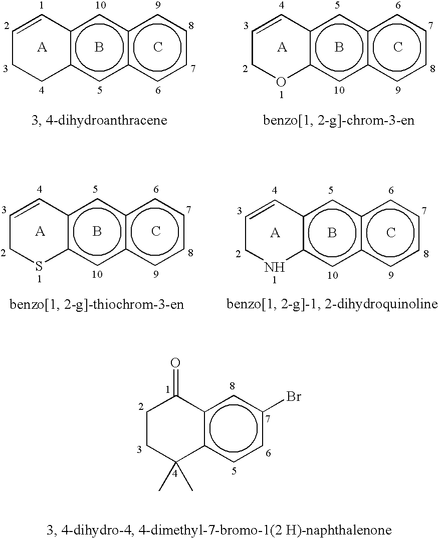 Aryl or heteroaryl substituted 3,4-dihydroanthracene and aryl or heteroaryl substituted benzo[1,2-g]-chrom-3-ene, benzo[1,2-g]-thiochrom-3-ene and benzo [1,2-g]-1,2-dihydroquinoline derivatives having retinoid antagonist or retinoid inverse agonist type biological activity