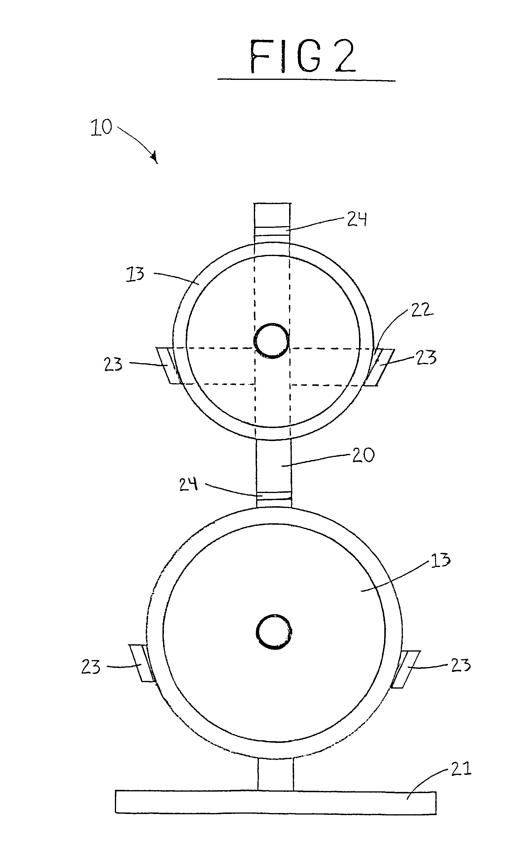 Multi-member support storage implement for plate-like weights