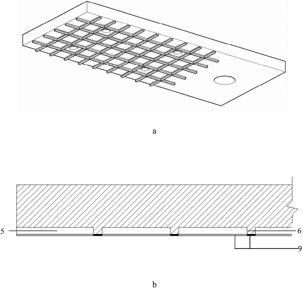 Tension anchoring device and tension anchoring method of prestressed frp mesh