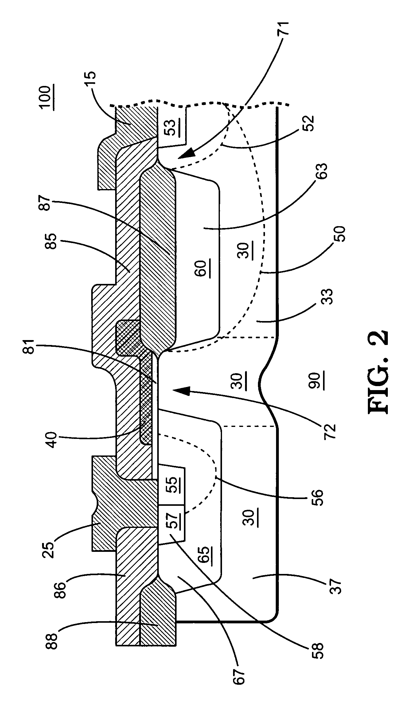 Isolated high-voltage LDMOS transistor having a split well structure