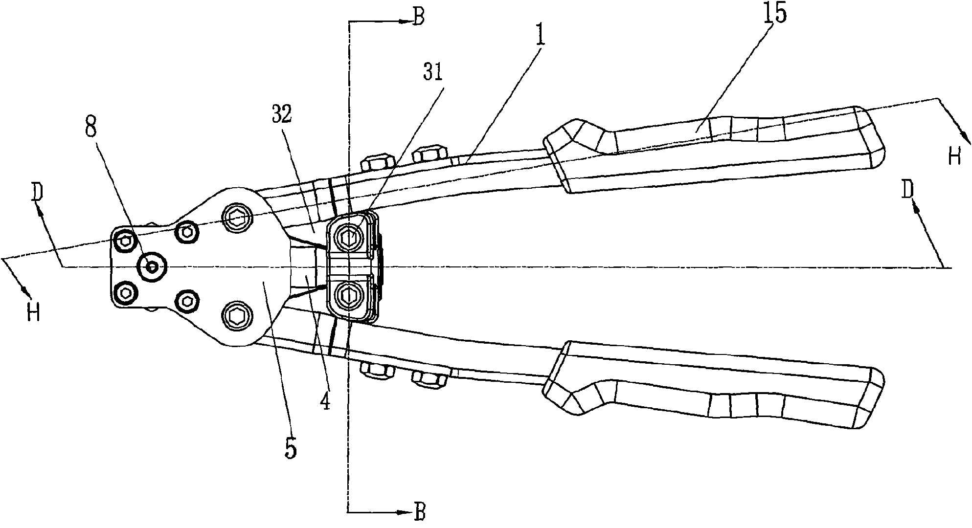 T type two spout hand riveter