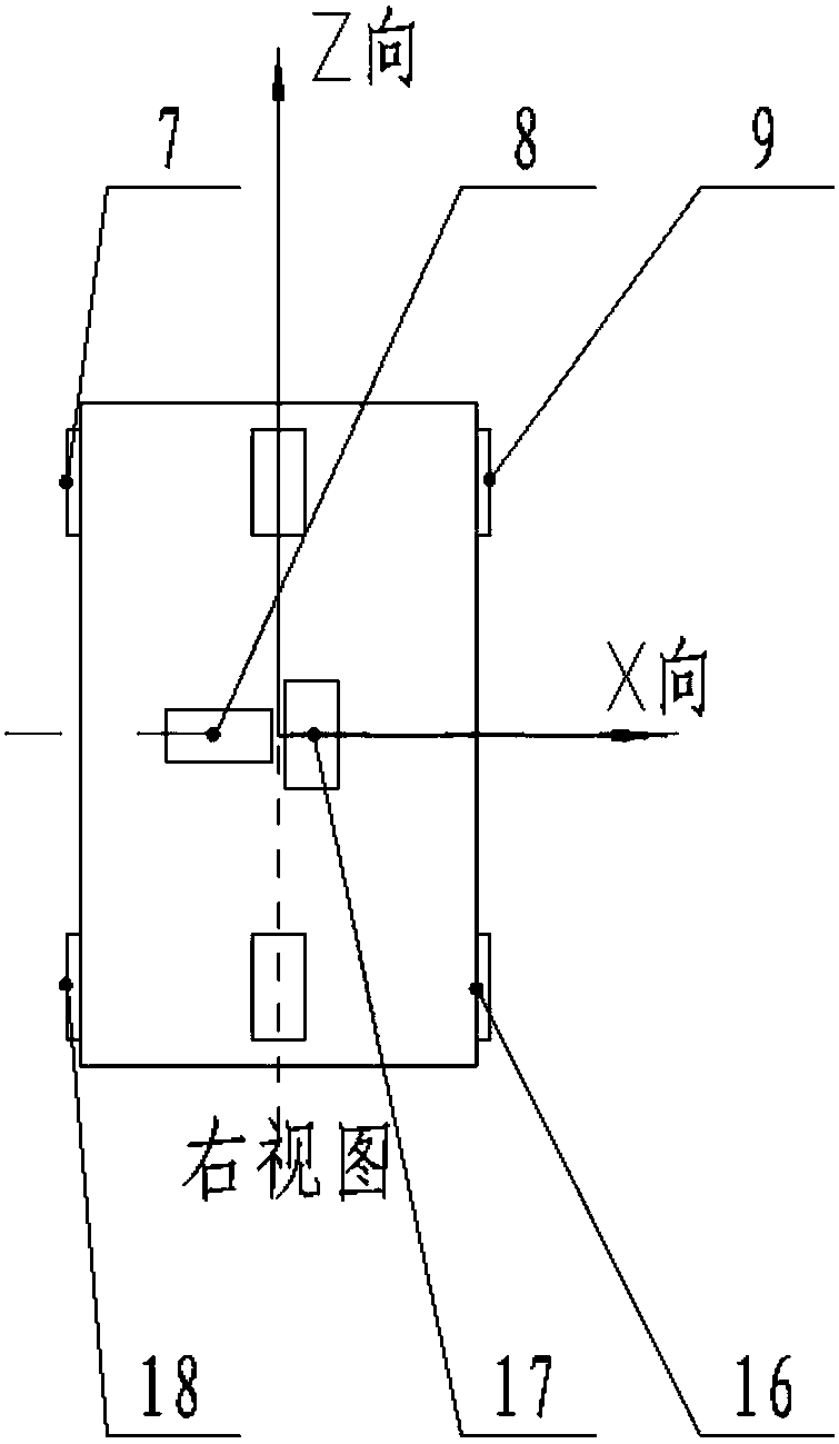 Device for reducing mutual coupling of three-dimensional force sensor in each direction