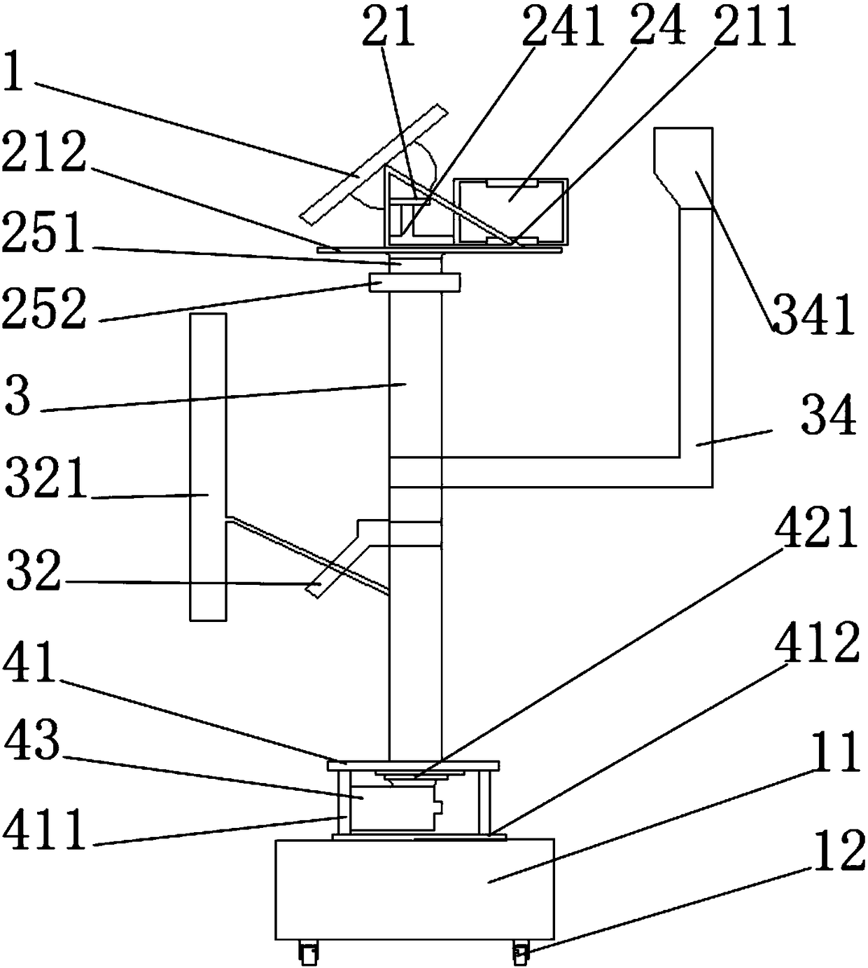 Two-degree-of-freedom photovoltaic power generation device for automatically tracking sunlight and tracking method