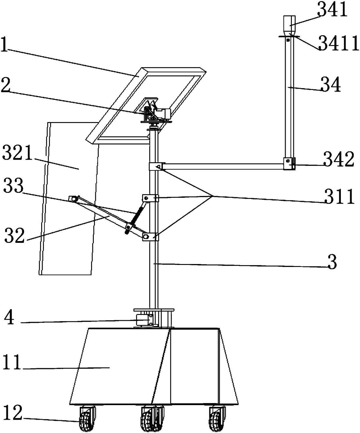 Two-degree-of-freedom photovoltaic power generation device for automatically tracking sunlight and tracking method