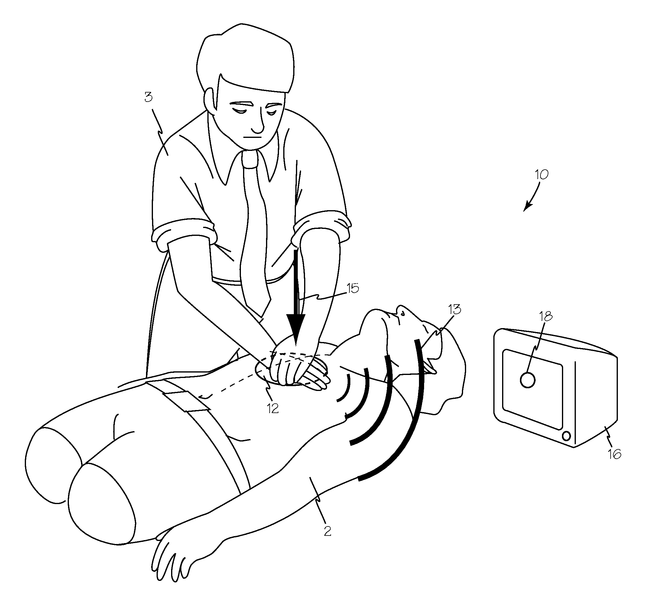 Method and apparatus for monitoring manual chest compression efficiency during CPR