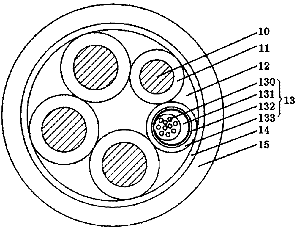 Intelligent electrical network fiber composite prefabricated branch cable and manufacture method thereof