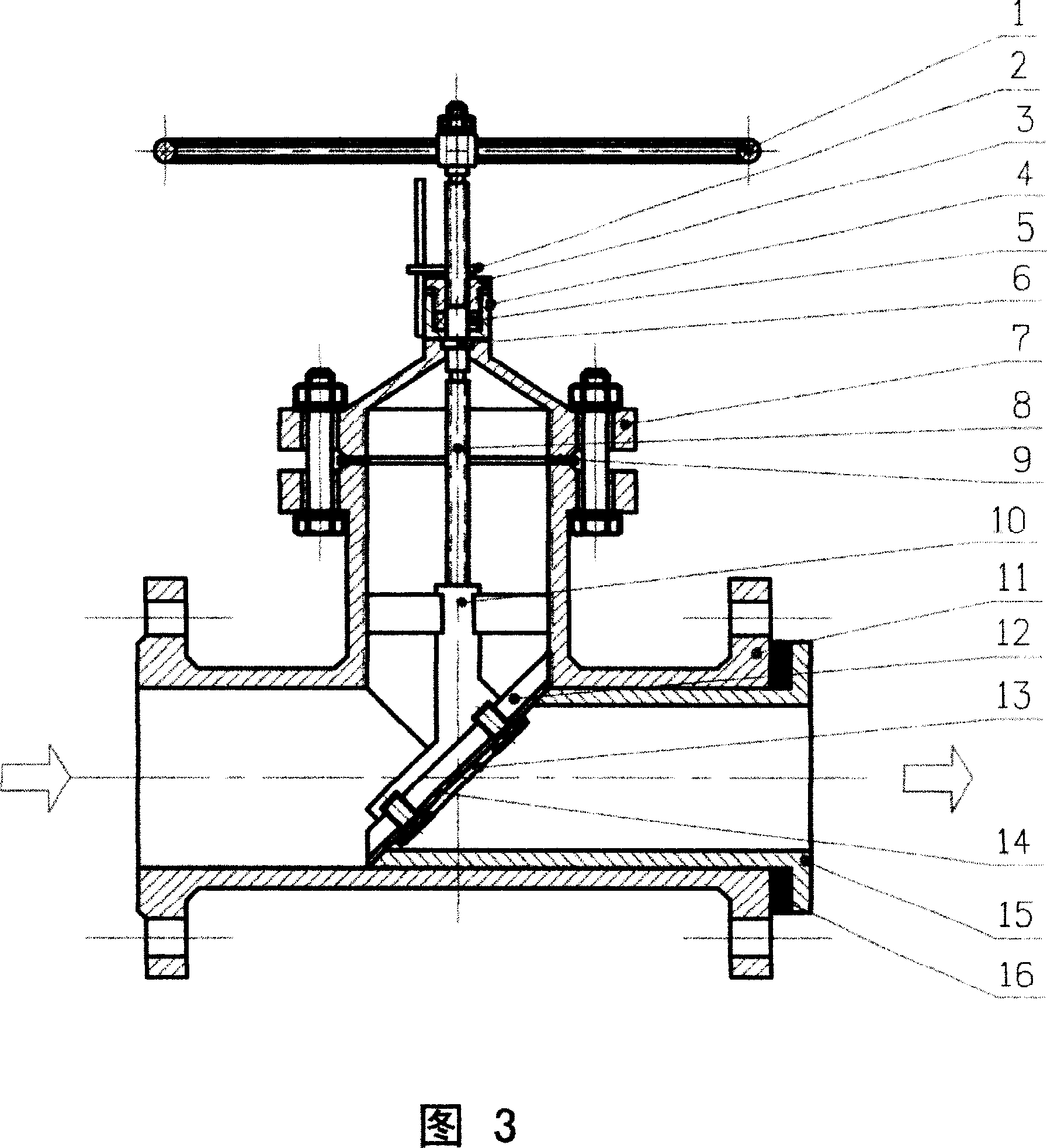 Oblique conic gate valve