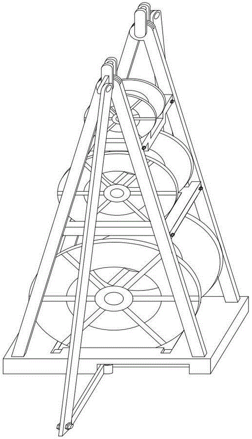 Power cable reel rack storage device