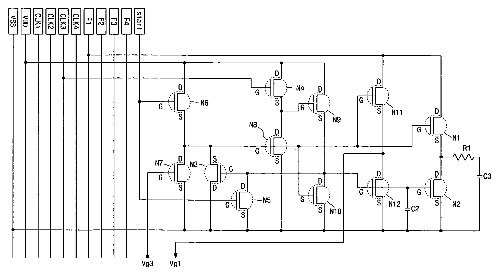 Driving circuit including shift register and flat panel display device using the same