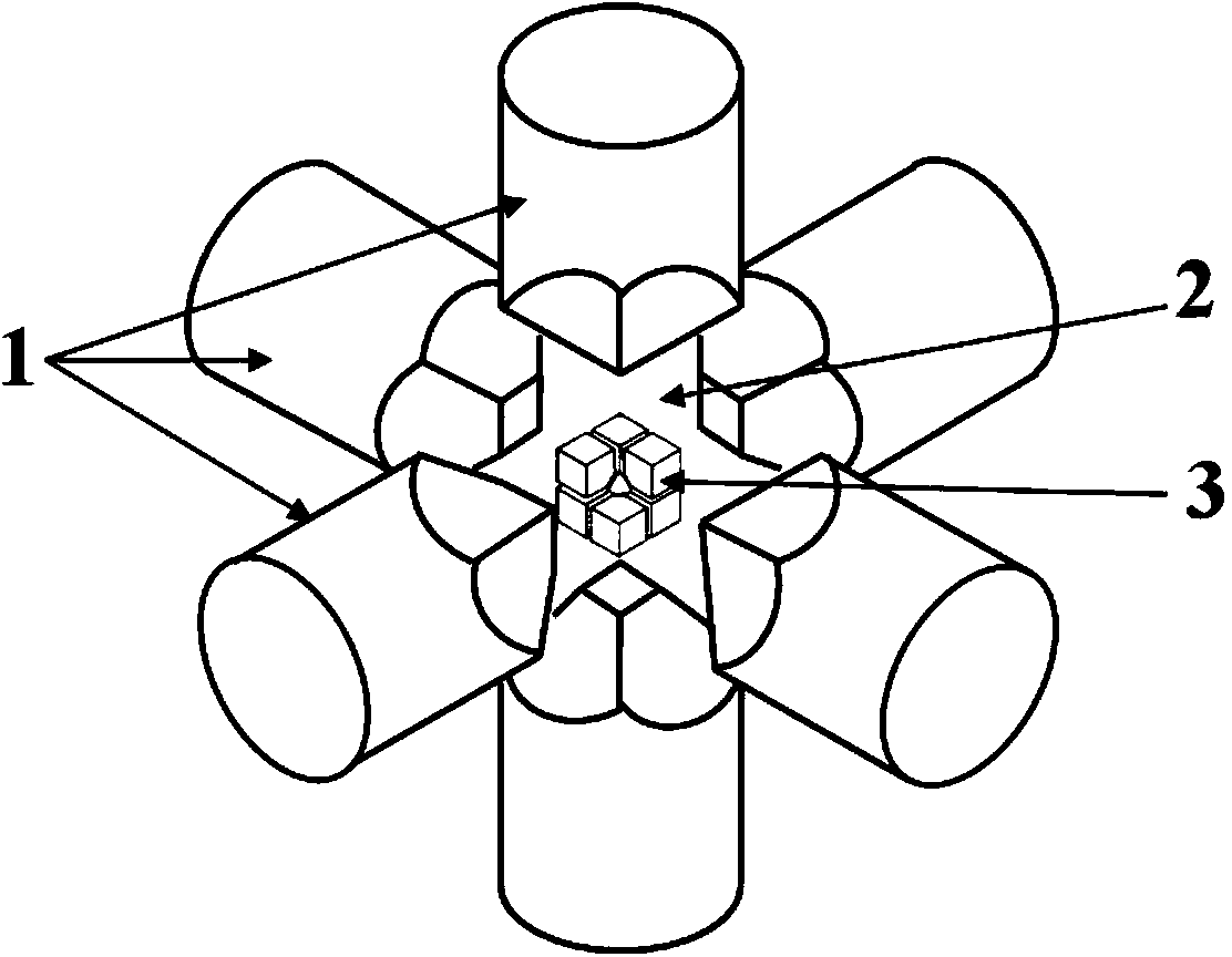 Secondary anvil and secondary pressurizing unit of octahedral pressure cavity static high-pressure device