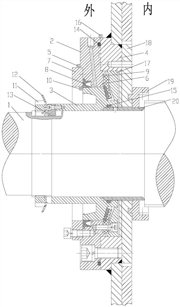 Mixer and its shaft end sealing structure, composite sealing ring