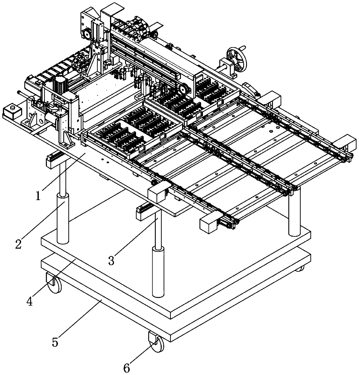 Seedling feeding assorted device on movable seedling bed and using method of seedling feeding assorted device