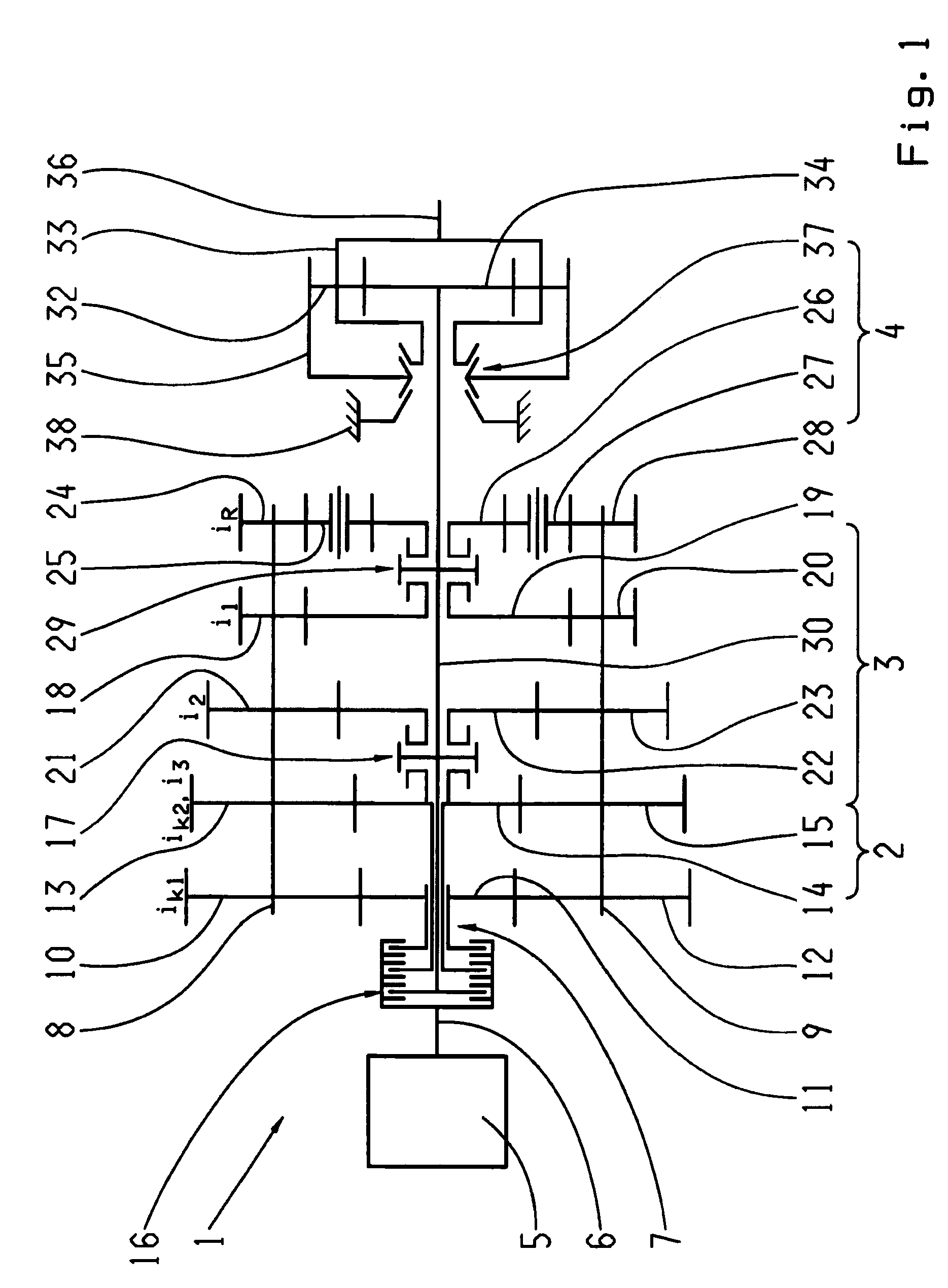 Multi-group transmission of a motor vehicle