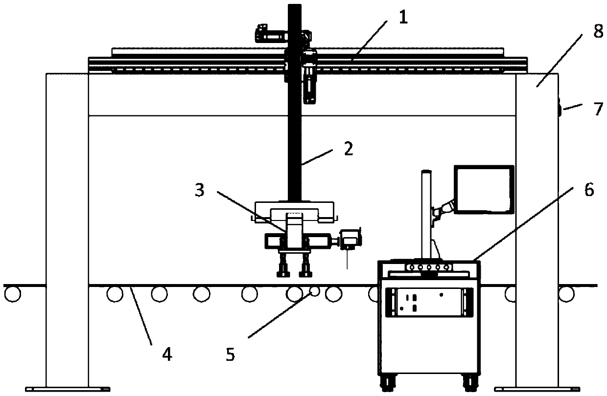 Online laser marking device for steel plate