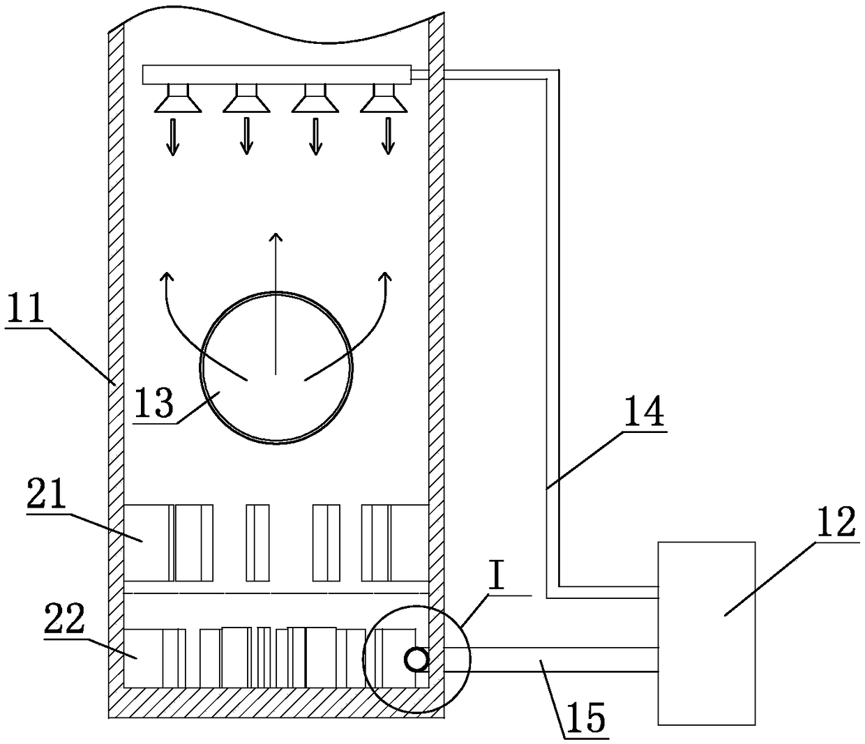 Self-stirring absorption tower