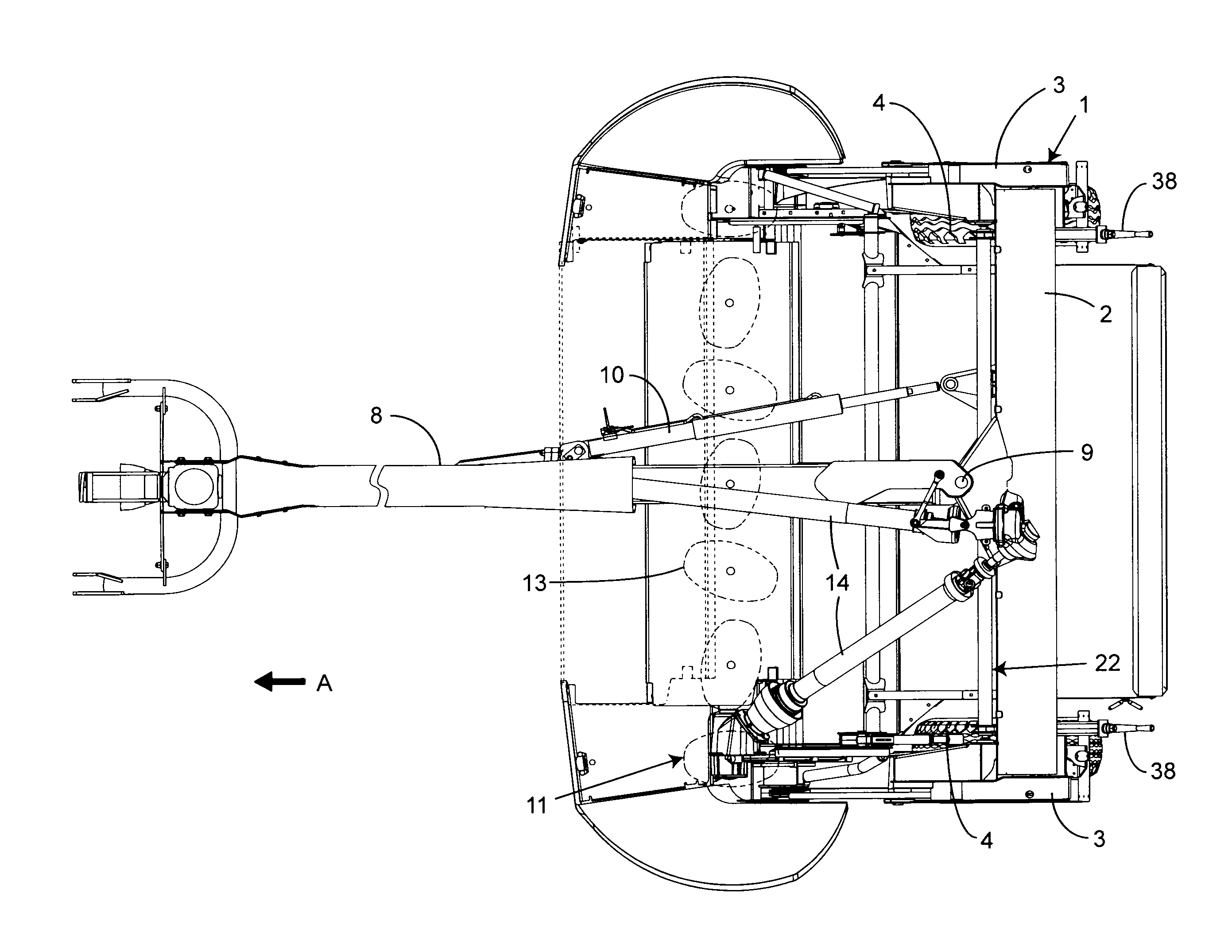 Mower with an improved lightening device