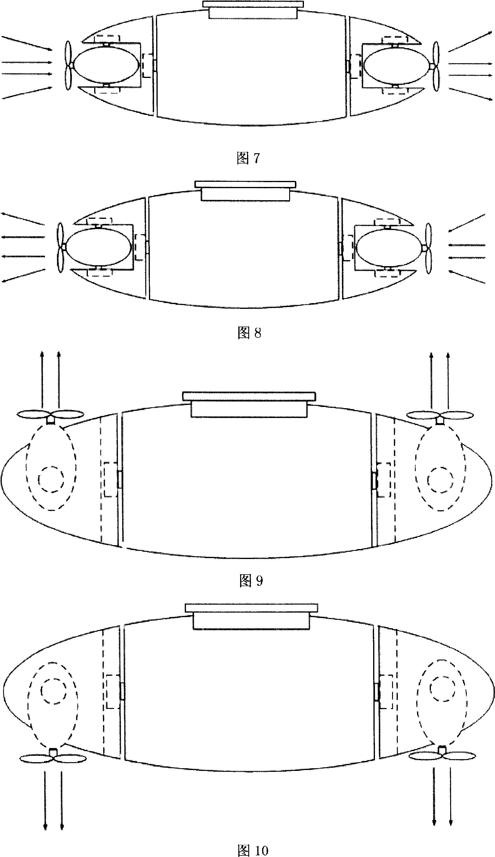 Turning, rotating propeller of underwater robot with six degrees of freedom