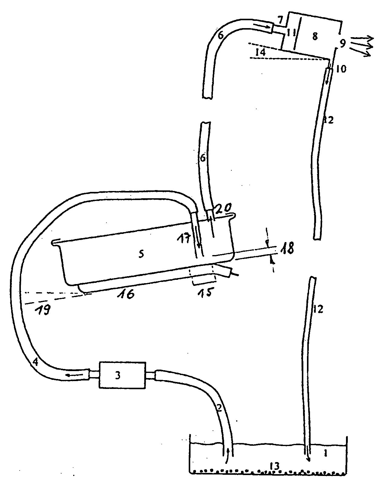 Device for evaporating calciferous water by means of electrical heating