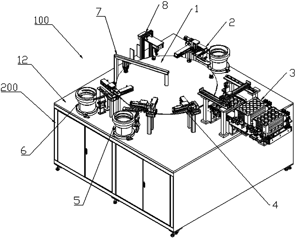 Automatic assembling machine of razor base