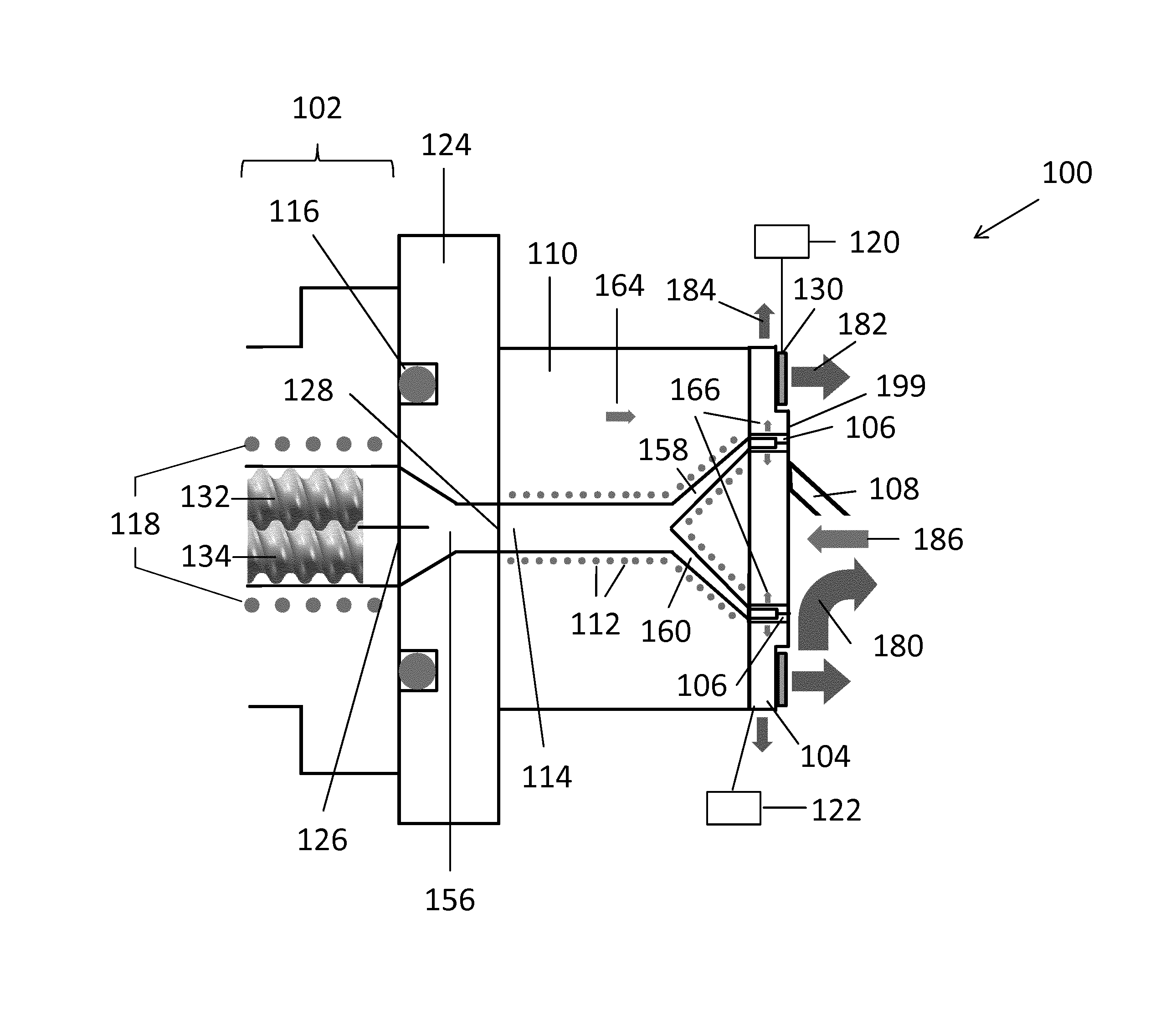 Hot viscous raw material leaving a cooler perforated body cooling a cutter