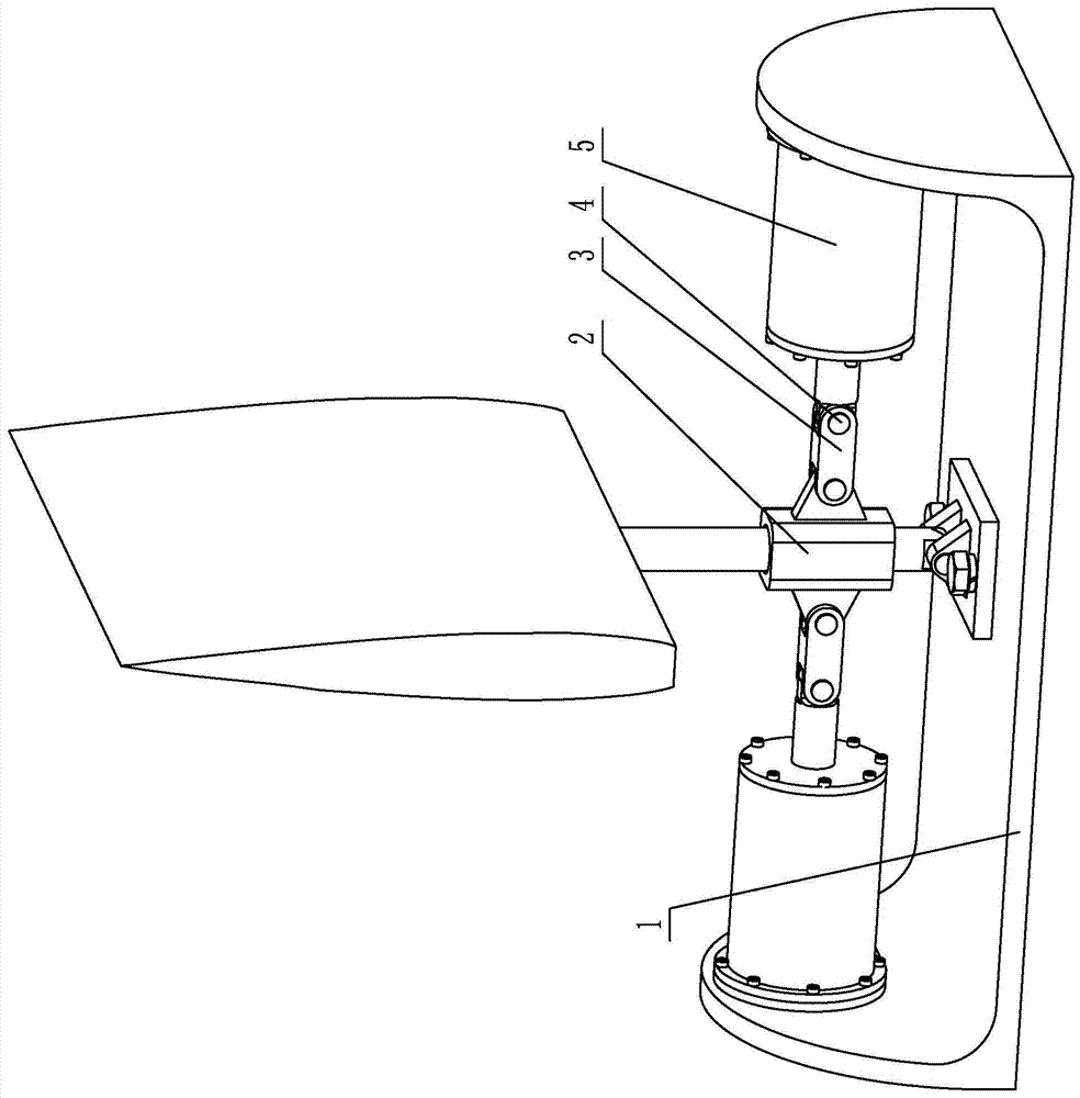 Fluid kinetic energy conversion device with simulated tail fin swing excitation