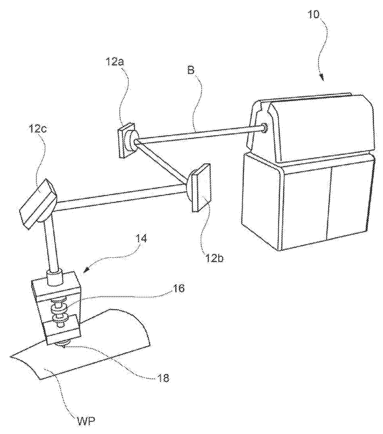 Method of laser processing of a metallic material with high dynamic control of the movement axes of the laser beam along a predetermined processing path, as well as a machine and a computer program for the implementation of said method