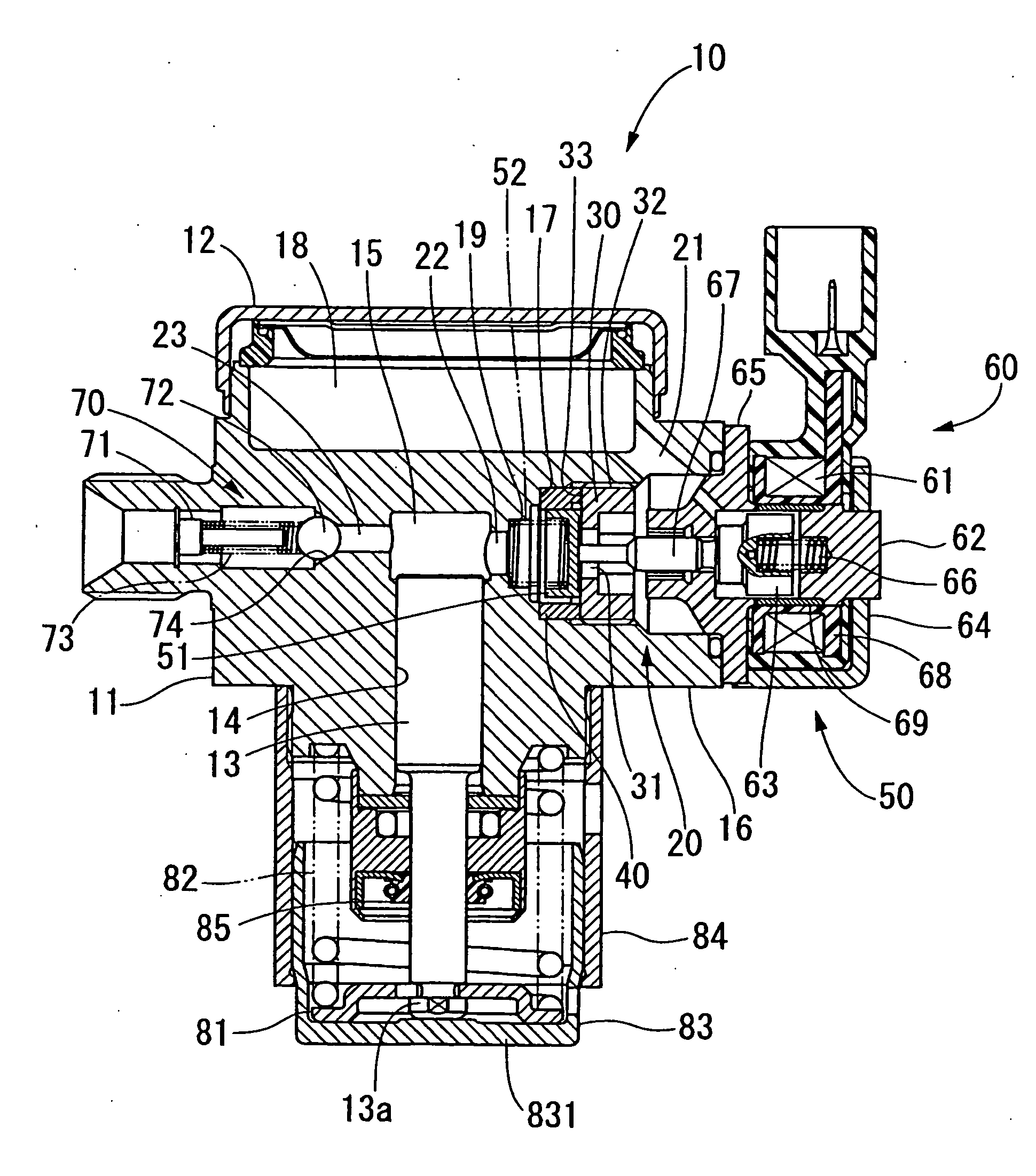 High pressure pump having solenoid actuator