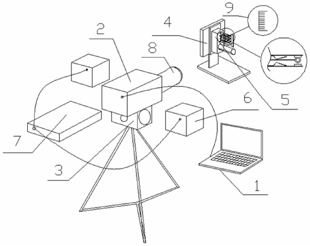 Non-contact railway relay supporting piece gap measuring system and method