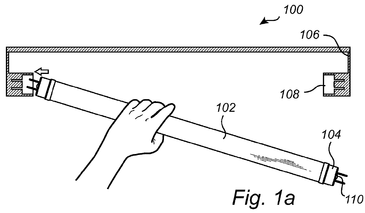 End cap for a tubular light source