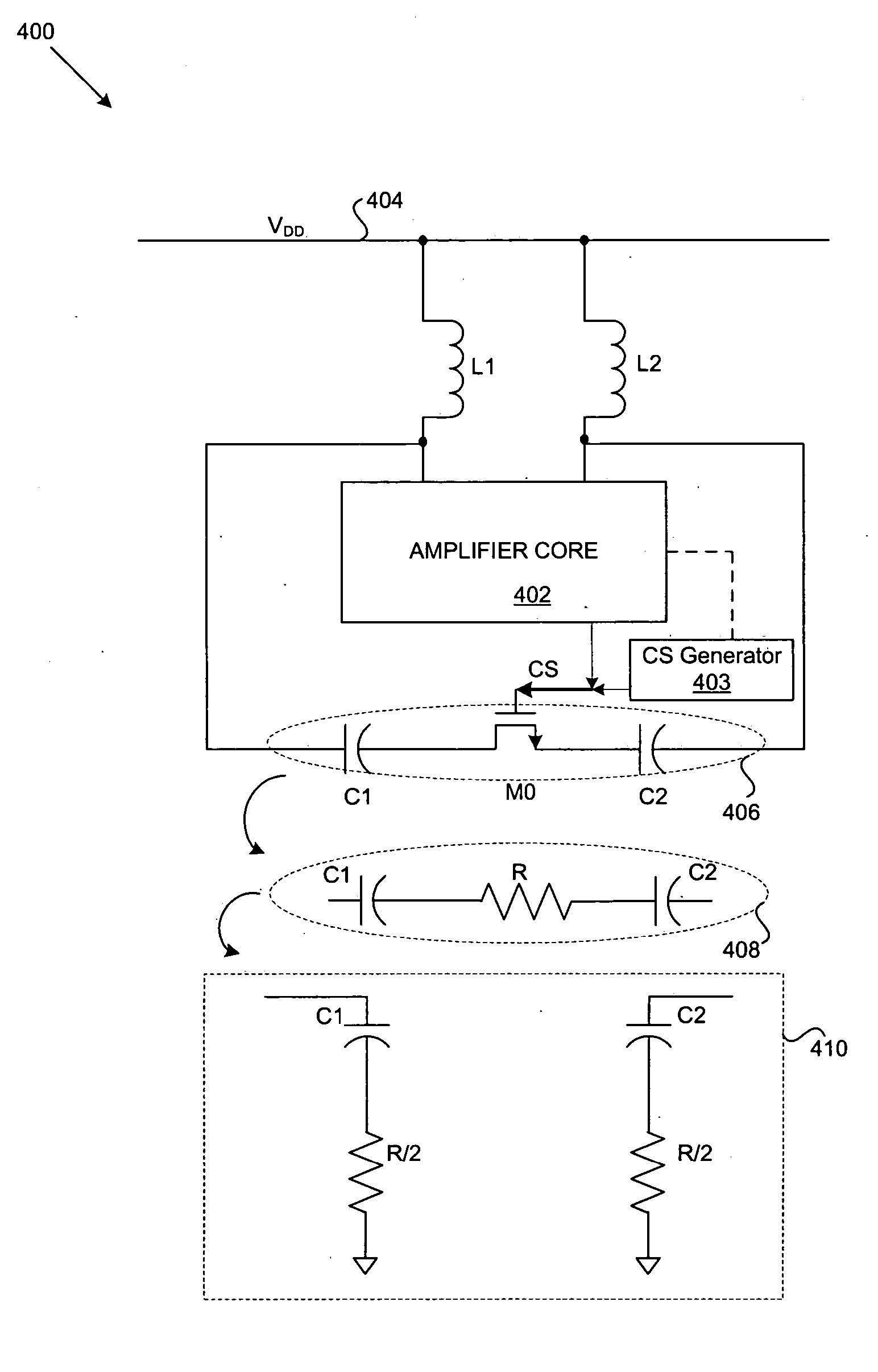 Method and system for a differential switched capacitor array for a voltage controlled oscillator (VCO) or a local oscillator (LO) buffer