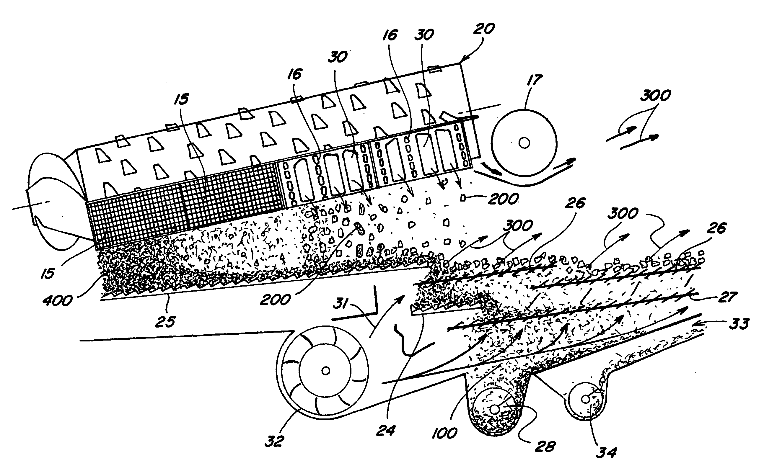 Dual action corn cob separation and corn cob separator