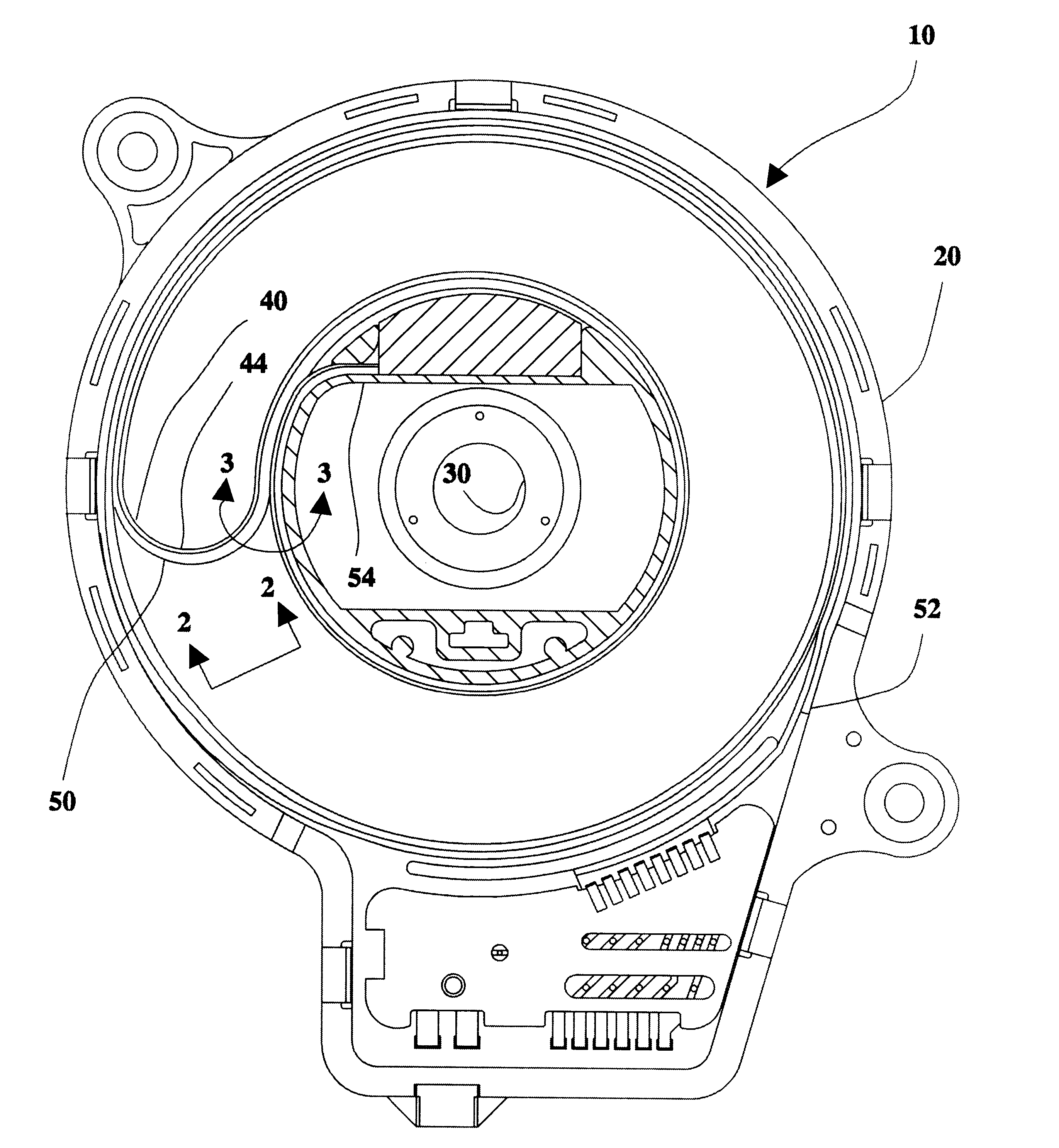 Loop back clockspring having adhesive layer