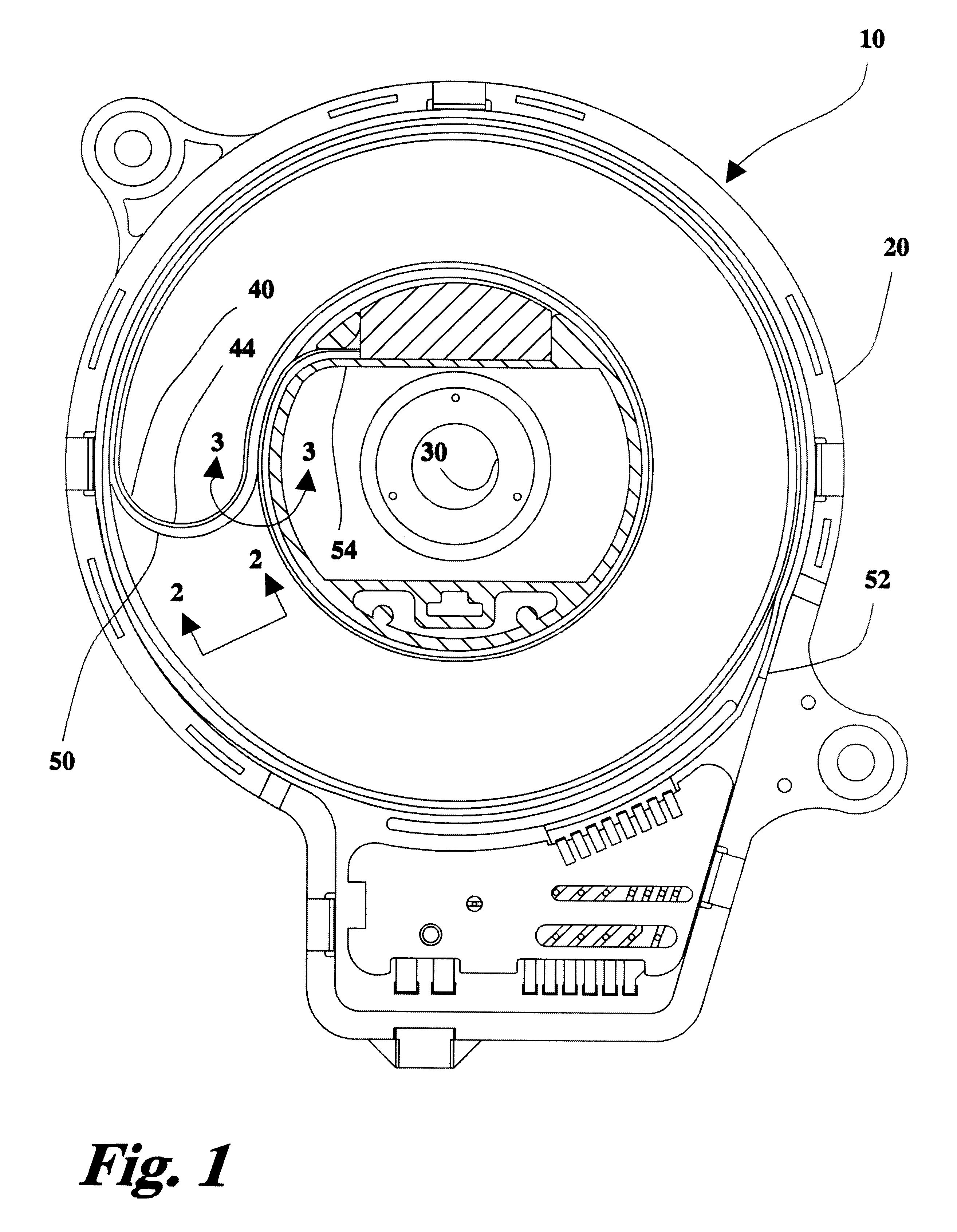 Loop back clockspring having adhesive layer