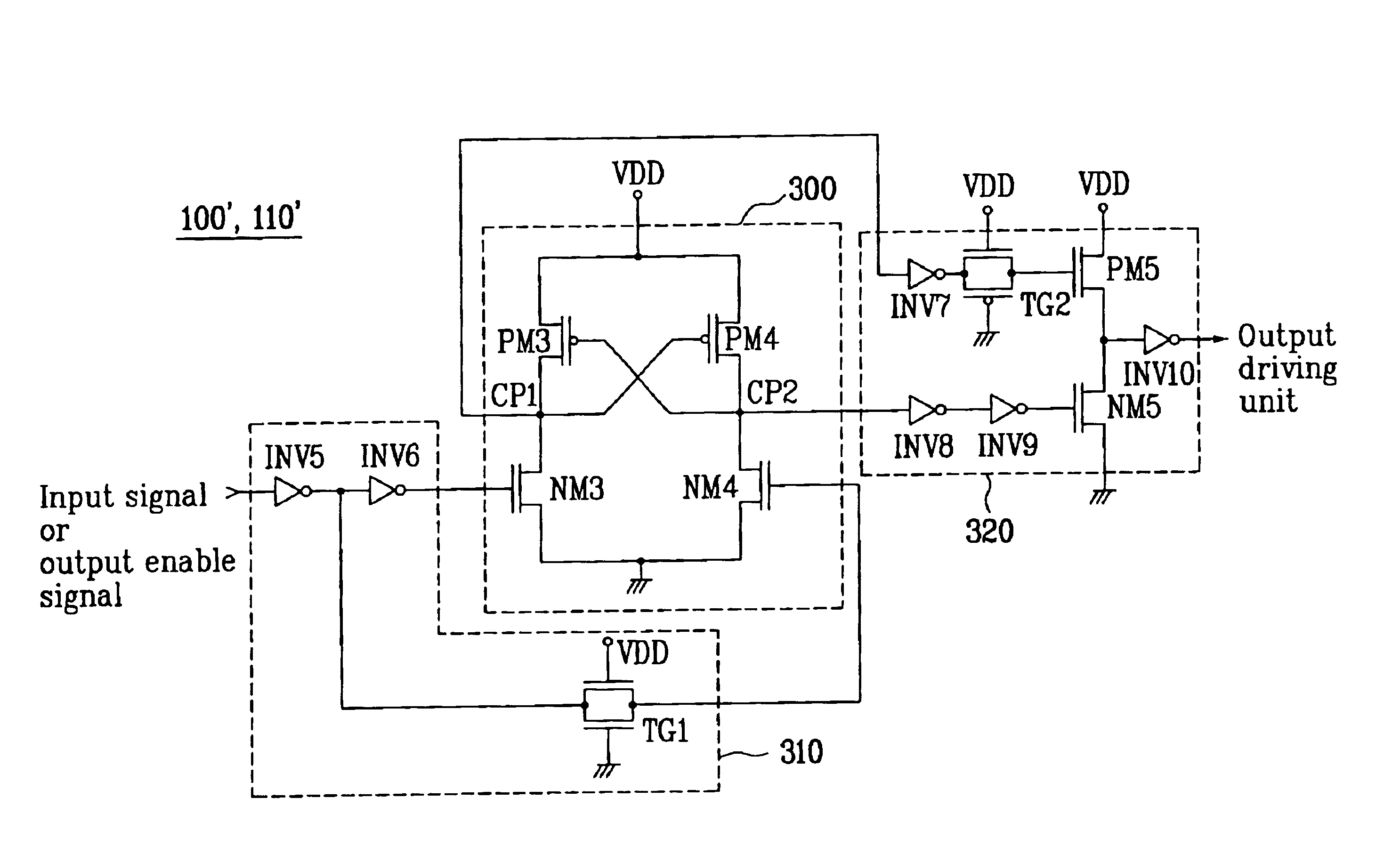 Output driving circuit for maintaining I/O signal duty ratios