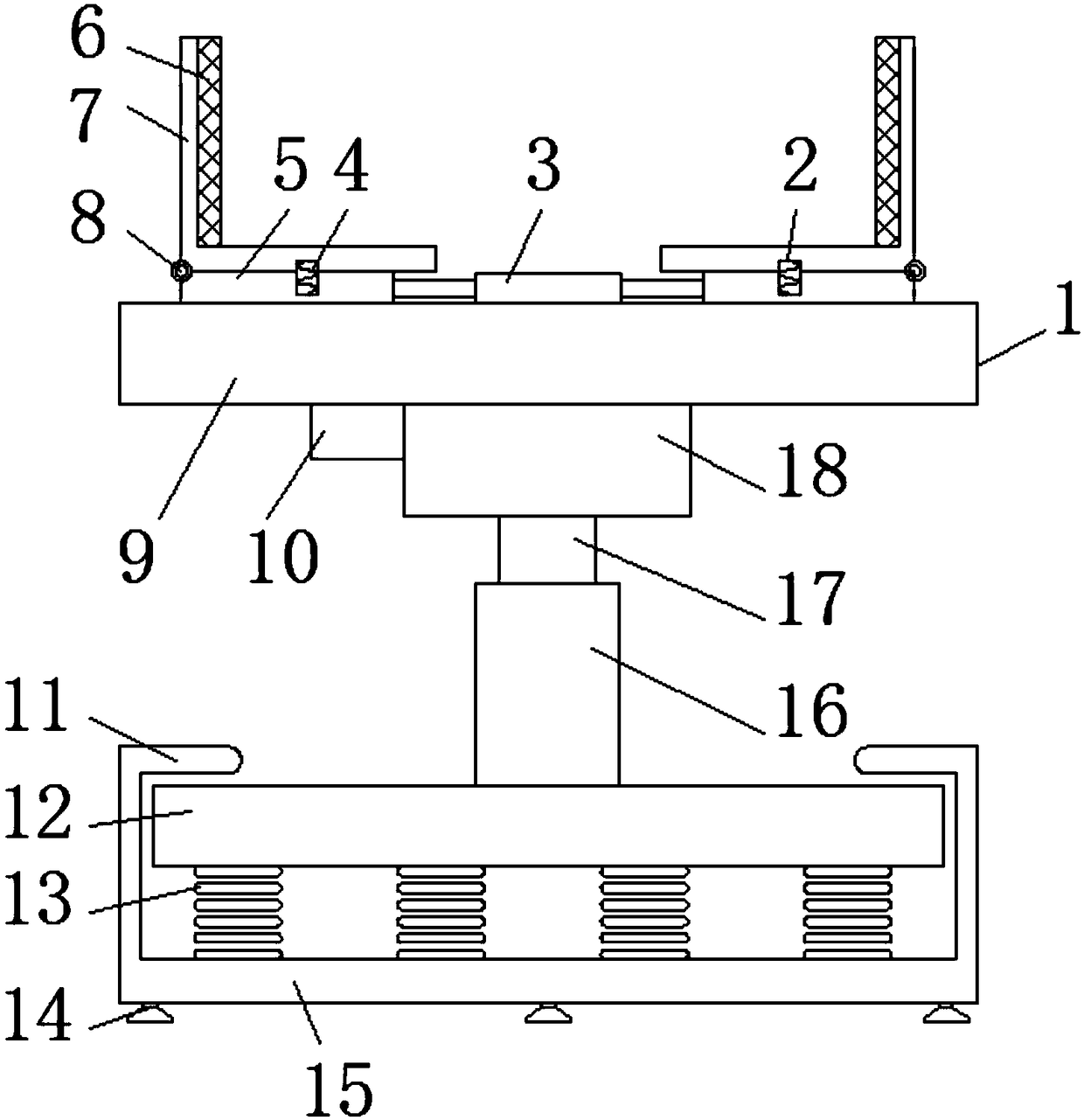 Height-adjustable medical examination instrument fixing device