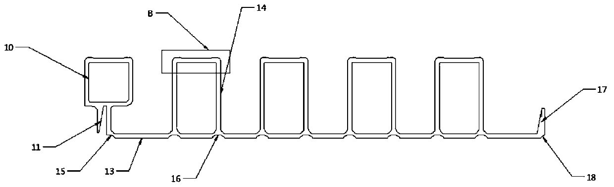 Combined splicing type refrigerator car floor sectional material assembly