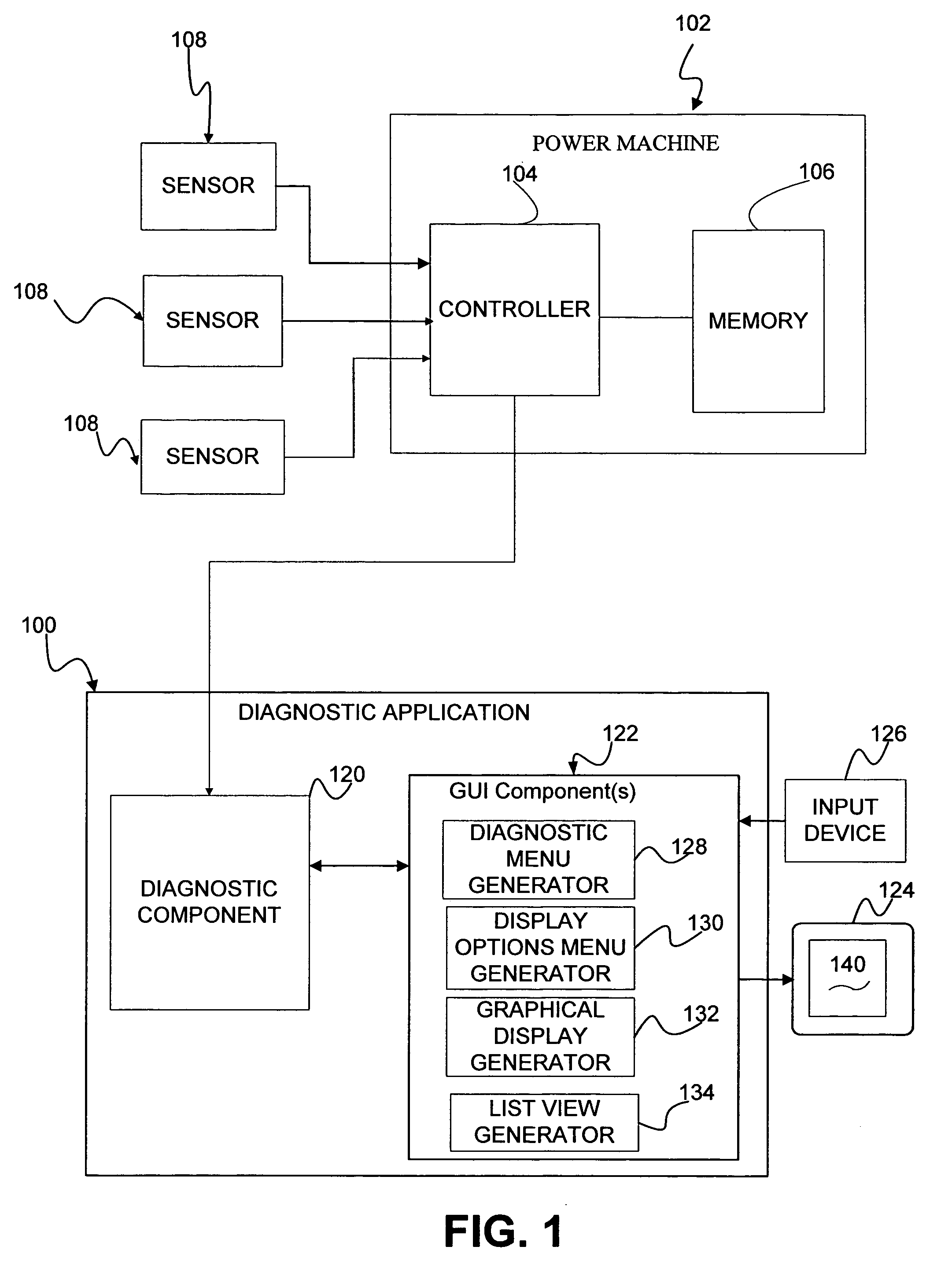 Diagnostic system for a power machine