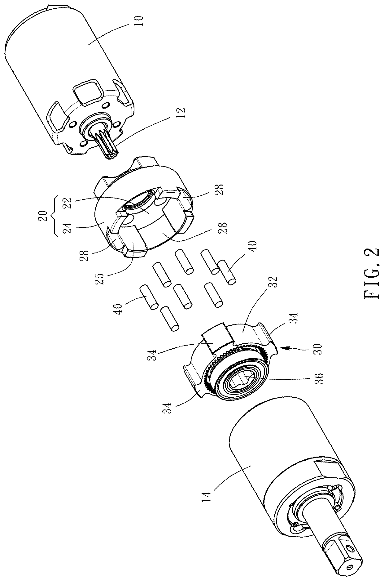 Buffer gear set for power tool