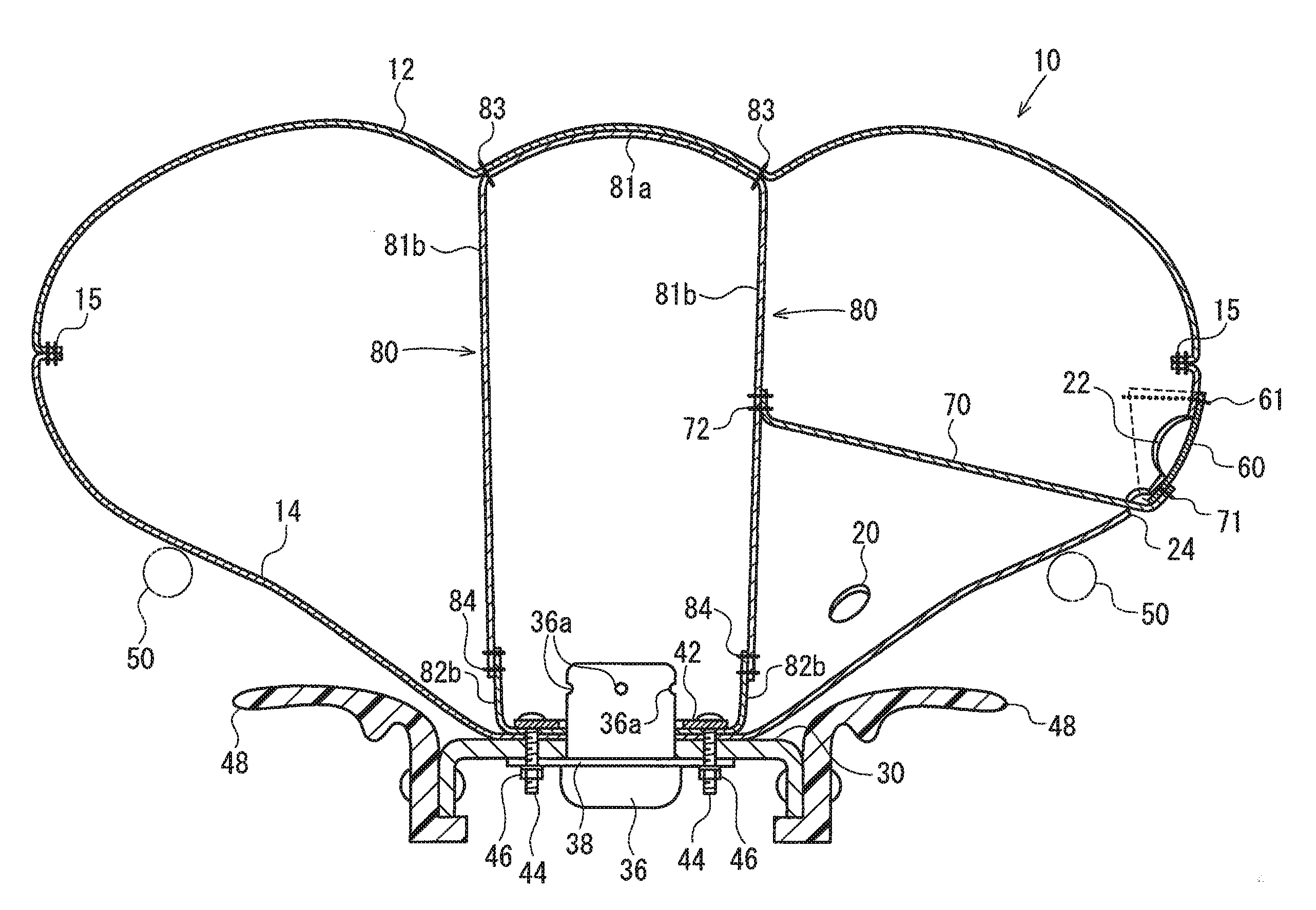 Airbag and airbag apparatus