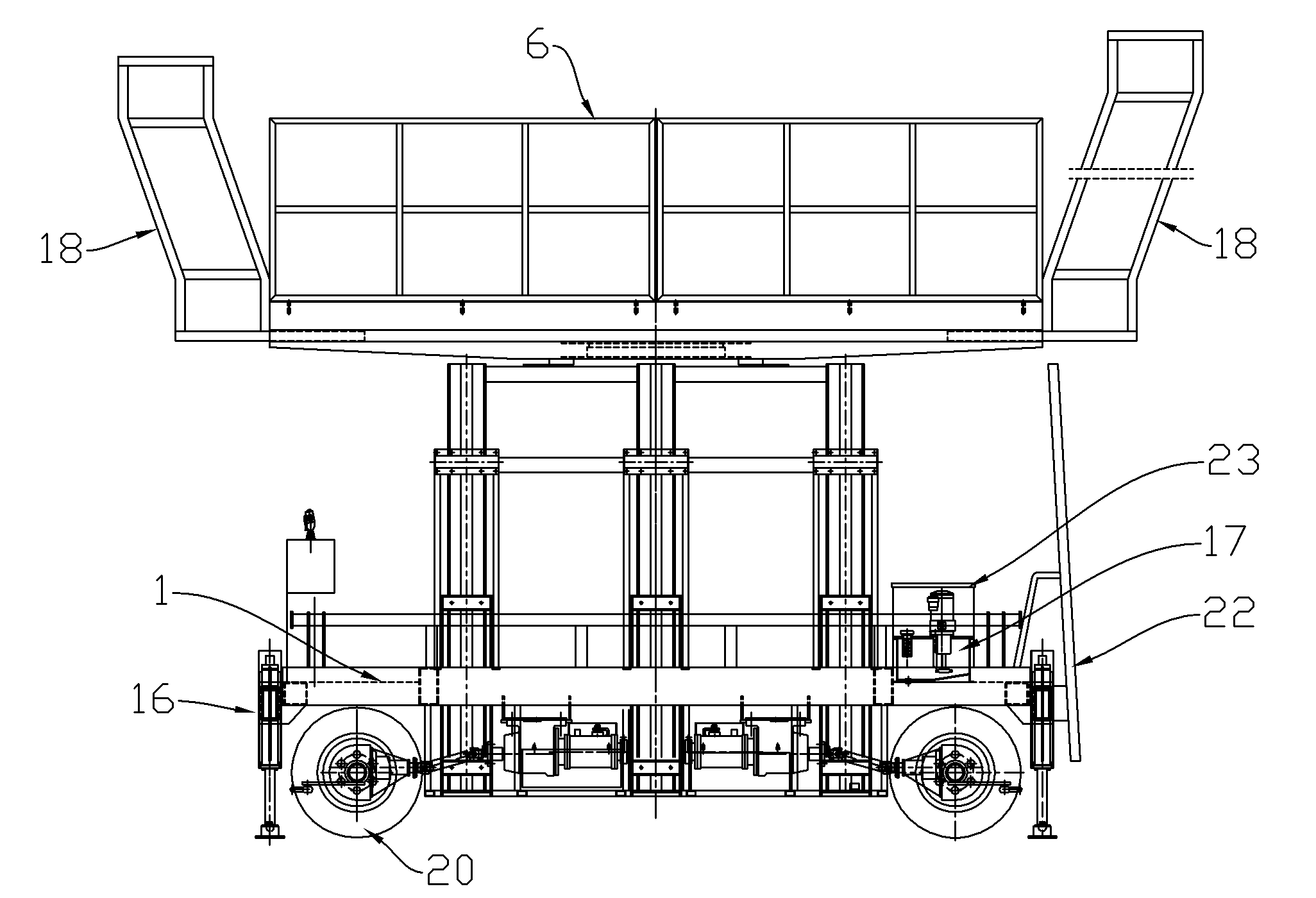 Multi-mast movable-type lifting operating platform used for construction