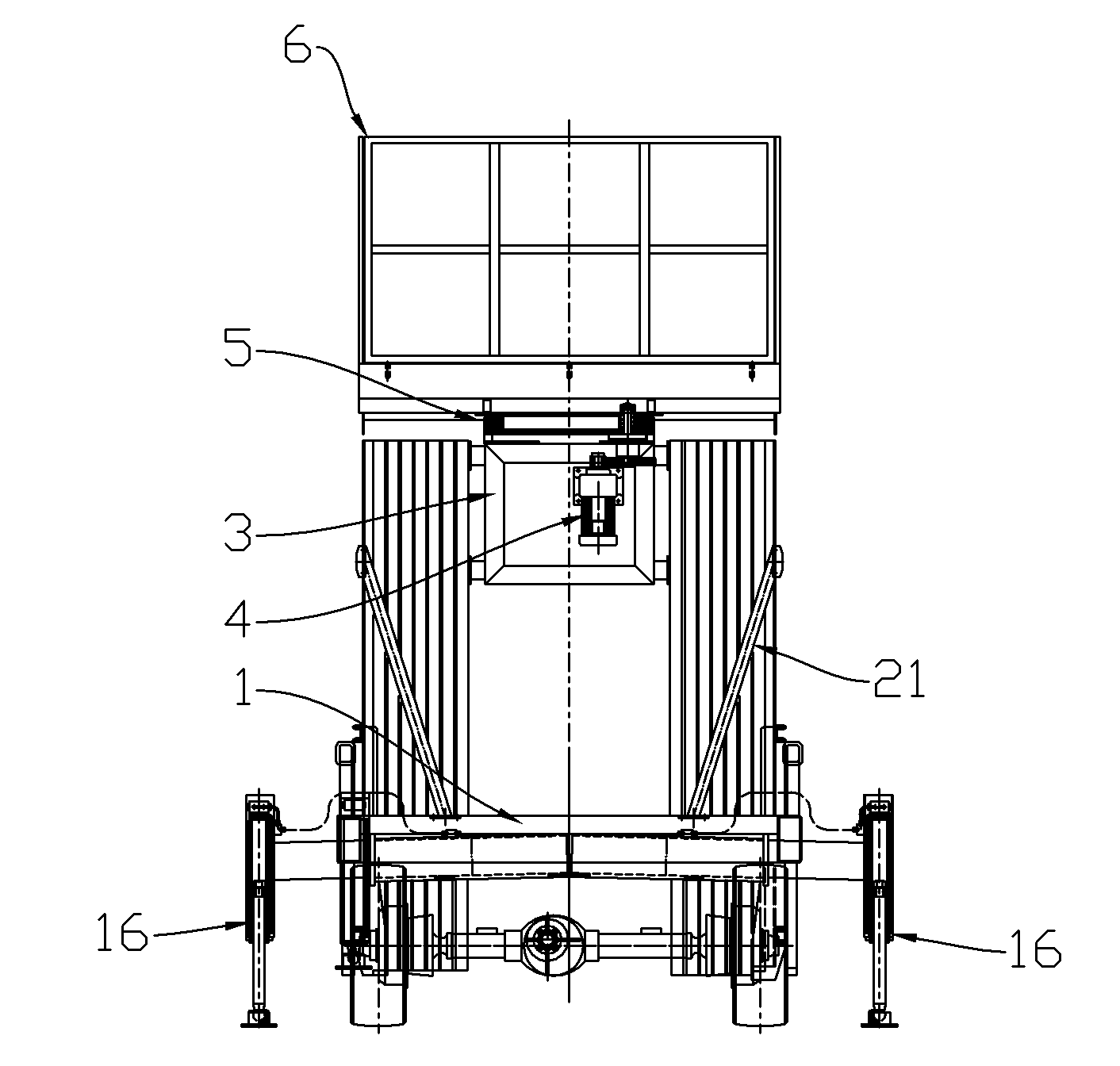 Multi-mast movable-type lifting operating platform used for construction