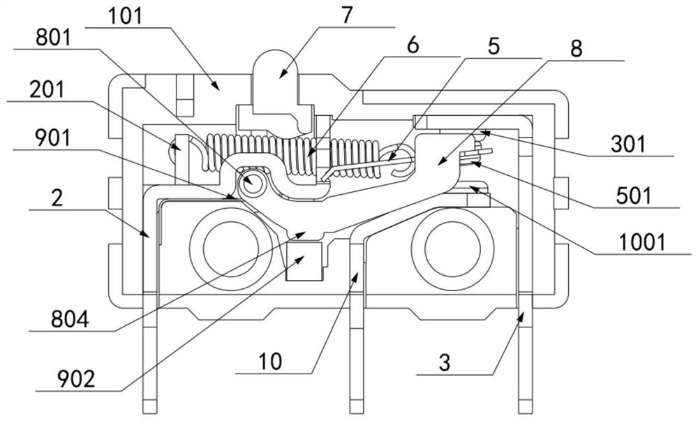 Universal micro switch with forced separation