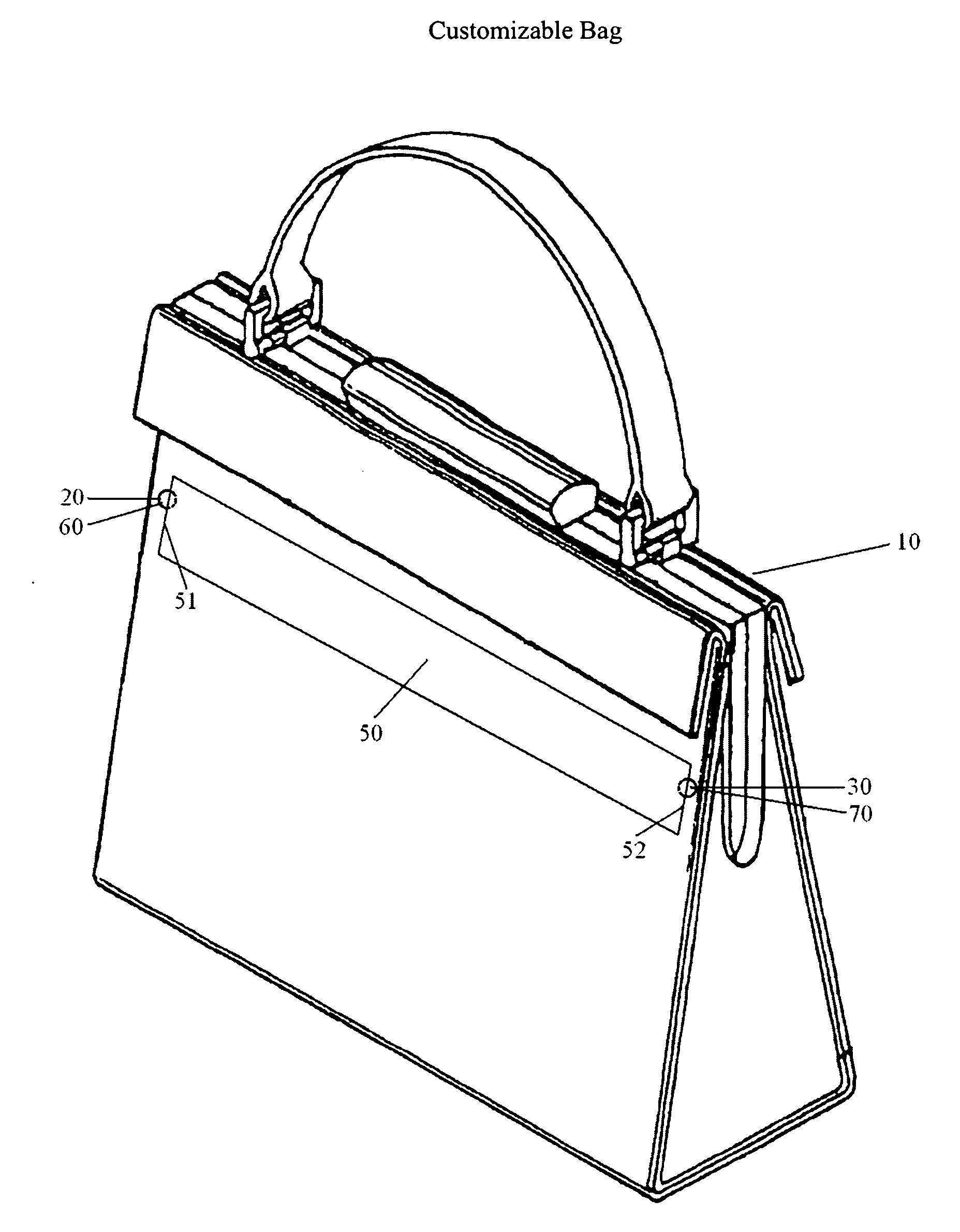 Customizable handbags and articles to adapt their appearance