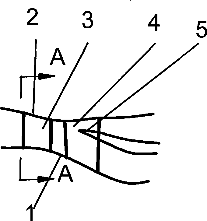 Method for restraining flow separation in transition section by utilizing guide vane