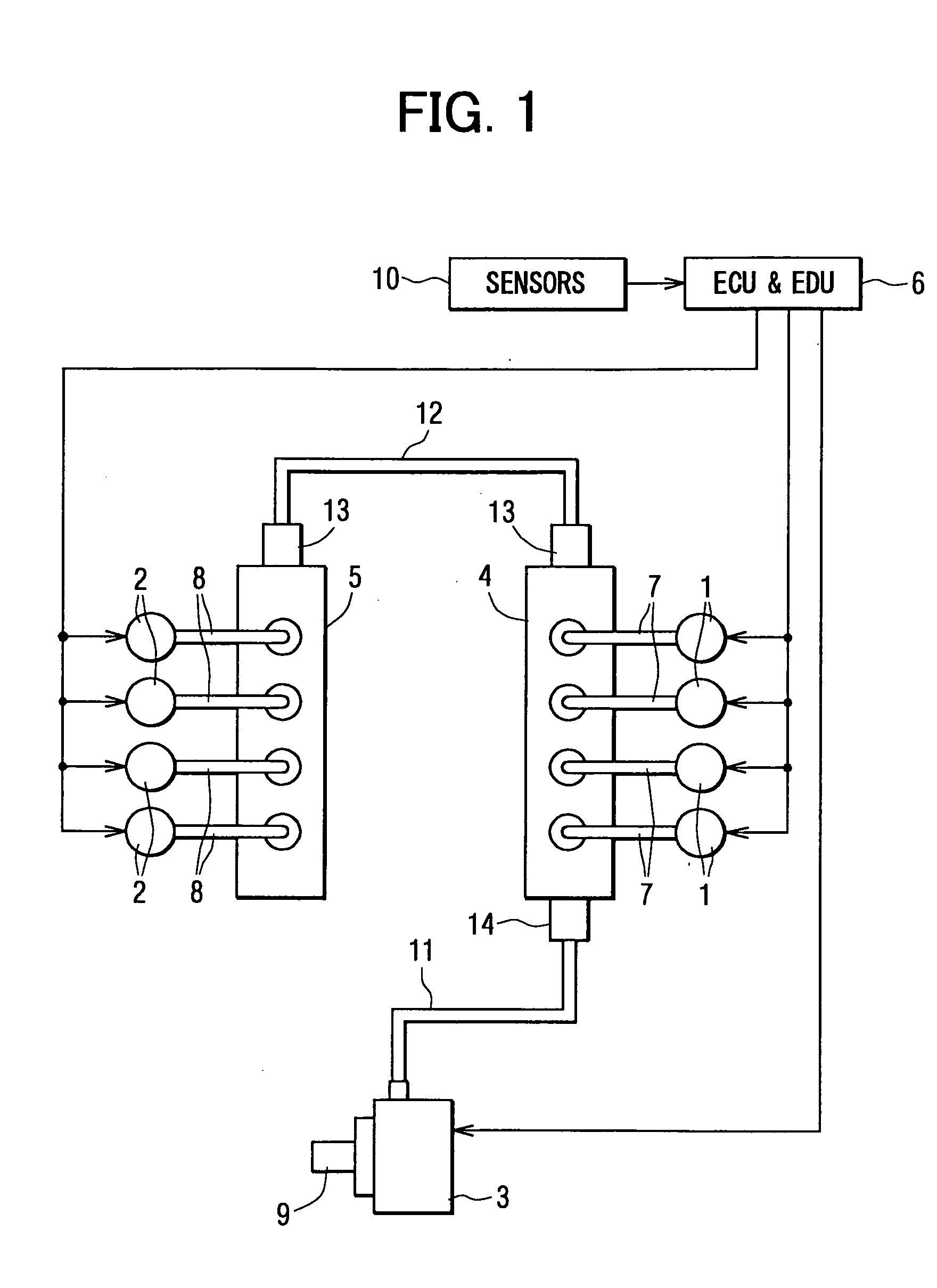 Fuel injection device having two separate common rails